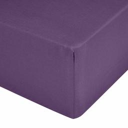 AmazonBasics 200-Thread-Count Polycotton Fitted Sheet, 90 x 190 x 30 cm, Plum