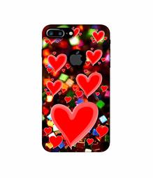 Amazon Brand - Solimo Designer Heart Texture on Glitters 3D Printed Hard Back Case Mobile Cover for Apple iPhone 7 Plus (Logo Cut)