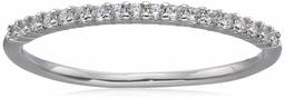 Shared Prong Rhodium-Plated Sterling Silver & CZ Fashion Band, Size 7