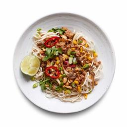 Amazon Meal Kits, Asian Pan Noodles with Pork, Mushrooms & Charred Corn