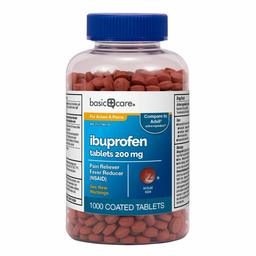 Amazon Basic Care Ibuprofen Tablets 200 mg, Pain Reliever/Fever Reducer (NSAID), 1000 Count