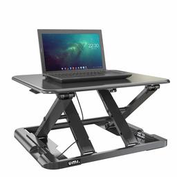 UMI. Essentials Height Adjustable Ergonomic Sit-stand Desktop Workstation for Laptop (Black)…