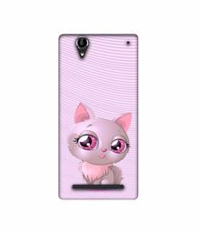 Amazon Brand - Solimo Designer Cute Pink Cat 3D Printed Hard Back Case Mobile Cover for Sony Xperia T2 Ultra