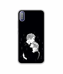 Amazon Brand - Solimo Designer Couples Standing in Rain UV Printed Soft Back Case Mobile Cover for i Kall K8