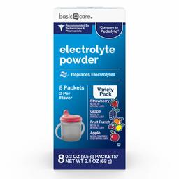 Amazon Basic Care Electrolyte Powder Variety Packets, 8 Count