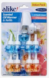 alike Plug In & Scented Oil Plug In Refill Combo, Linen & Hawaiian Scent, 6.3 Fluid Ounce