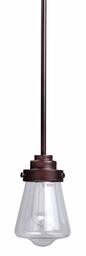 Amazon Brand – Stone & Beam Industrial Rustic Single Pendant Chandelier Fixture with Light Bulb - 5.25 x 5.25 x 9.5 Inches, Oil-Rubbed Bronze