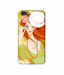 Amazon Brand - Solimo Designer Lady with Hat 3D Printed Hard Back Case Mobile Cover for Oppo A71