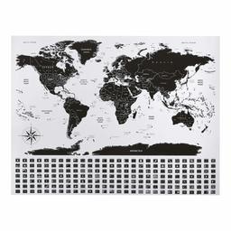 AmazonBasics Scratch Off Poster of The World Map with Scratcher and Tracking Accessories, 24