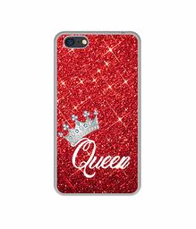 Amazon Brand - Solimo Designer Queen On Red Glitter UV Printed Soft Back Case Mobile Cover for Oppo A71