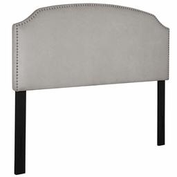 Amazon Brand – Rivet Curved Upholstered Headboard with Nailhead Trim, Queen, 60