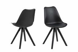 Amazon Brand - Movian Arendsee, Set of 2 Dining Chairs, 55 x 48.5 x 85 cm (L x W x H), Black