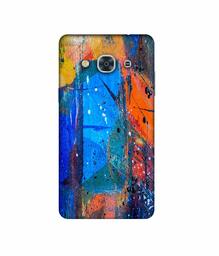 Amazon Brand - Solimo Designer Blue and Orange Brush 3D Printed Hard Back Case Mobile Cover for Samsung Galaxy J3 Pro