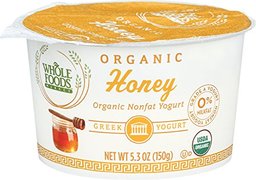 WHOLE FOODS MARKET Organic Honey Nonfat Greek Yogurt, 5.3 OZ