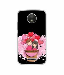 Amazon Brand - Solimo Designer Boy and Girl UV Printed Soft Back Case Mobile Cover for Motorola Moto C Plus