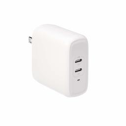 AmazonBasics 36W Two-Port USB-C Wall Charger for Tablets and Phones with Power Delivery - White