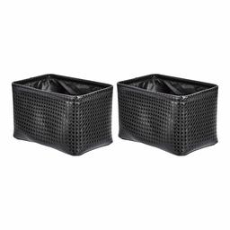 AmazonBasics Storage Bins - Metallic Black, 2-Pack