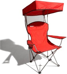 Strathwood Folding Canopy Chair, Red with Silver Frame