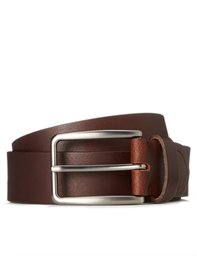 Amazon Brand: Find Men's leather belt with minimalist design, brown, l