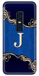 Amazon Brand - Solimo Designer Blue Pattern Alphabet-J 3D Printed Hard Back Case Mobile Cover for Vivo V17 Pro