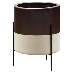 Amazon Brand – Rivet Mid-Century Ceramic Planter with Stand, 18.9