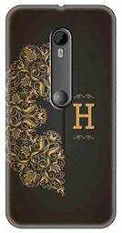 Amazon Brand - Solimo Designer Black Pattern Alphabet-H 3D Printed Hard Back Case Mobile Cover for Motorola Moto G3