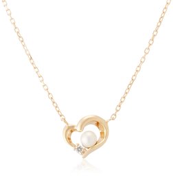 AJC Collection 5351 - 9915 - 0019 - 0000 Pearl K10 Yellow Gold Heart Motif Necklace