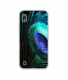 Amazon Brand - Solimo Designer Peacock Feather UV Printed Soft Back Case Mobile Cover for Samsung Galaxy A10