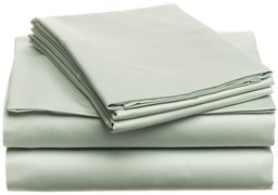 Pinzon Hemstitch 400-Thread-Count Egyptian Cotton Sateen Twin Sheet Set, Mint