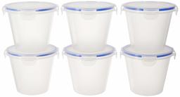 Amazon Brand - Solimo Plastic Kitchen Storage Container Set, 1 Litre, 6-Pieces, Blue