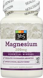 365 Everyday Value, Magnesium 200 mg, 60 ct