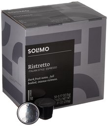 Amazon Brand - 50 Ct. Solimo Espresso Pods, Ristretto, Nespresso OriginalLine Compatible Capsules