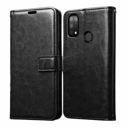 Amazon Brand - Solimo Flip Leather Mobile Cover (Soft & Flexible Back case) for Samsung Galaxy M31 (Black)