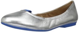 The Fix Sloan Tab Zapatilla de Ballet elastizada, Azul, Plateado (Silver Metallic/Blue), 7.5 B(M) US