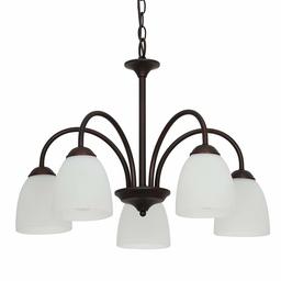 Amazon Brand – Ravenna Home Classic 5 Light Chandelier, Bulbs Included, Adjustable 15-72