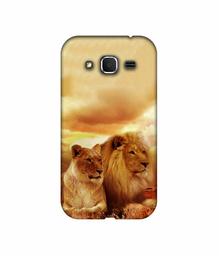 Amazon Brand - Solimo Designer Lion with Lioness 3D Printed Hard Back Case Mobile Cover for Samsung Galaxy Core Prime