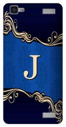 Amazon Brand - Solimo Designer Blue Pattern Alphabet-J 3D Printed Hard Back Case Mobile Cover for Vivo V1 Max