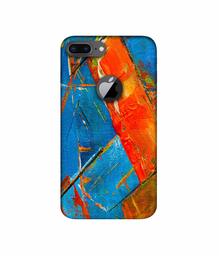 Amazon Brand - Solimo Designer Sky Blue and Orange Canvas 3D Printed Hard Back Case Mobile Cover for Apple iPhone 8 Plus (with Logo Cut)