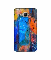 Amazon Brand - Solimo Designer Blue and Orange Brush 3D Printed Hard Back Case Mobile Cover for Samsung Galaxy J2 Prime