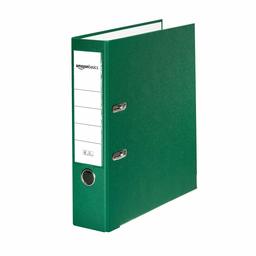 AmazonBasics Lever Arch File - PP Cover, Spine Pocket, FSC Certified, Spine Width 80 mm, Green