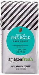 AmazonFresh Go For The Bold Ground Coffee, Dark Roast, 12 Ounce