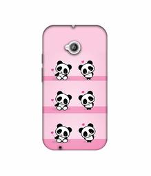 Amazon Brand - Solimo Designer Panda Pattern 3D Printed Hard Back Case Mobile Cover for Motorola Moto E 2nd Generation