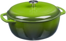 AmazonBasics - Casseruola “forno olandese” in ghisa smaltata, 7 L, Verde