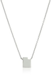 Sterling Silver Stationed Mini State Utah Pendant Necklace, 16