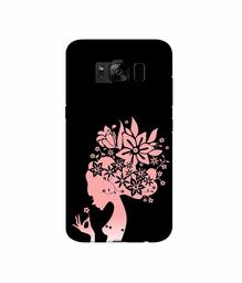 Amazon Brand - Solimo Designer Pink Color Lady Vector 3D Printed Hard Back Case Mobile Cover for Samsung Galaxy S8 Plus