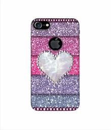 Amazon Brand - Solimo Designer Stone Heart 3D Printed Hard Back Case Mobile Cover for Apple iPhone 7 (with Logo Cut)