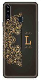 Amazon Brand - Solimo Designer Black Pattern Alphabet-L 3D Printed Hard Back Case Mobile Cover for Samsung Galaxy A20s