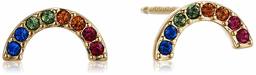 18K Yellow Gold Plated Sterling Silver Swarovski Crystal Rainbow Color Earrings