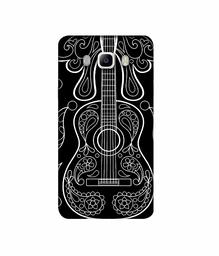 Amazon Brand - Solimo Designer White Gitar On Black 3D Printed Hard Back Case Mobile Cover for Samsung Galaxy J5 (2016)