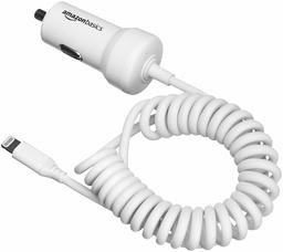 AmazonBasics Coiled Cable Lightning Car Charger - 5V 12W - 1.5 Foot